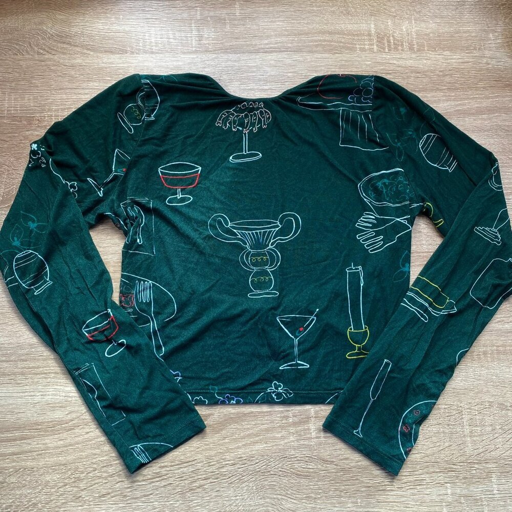 Lisa Says Gah Rowan Top Set The Table Forest Green Large - Picture 4 of 12